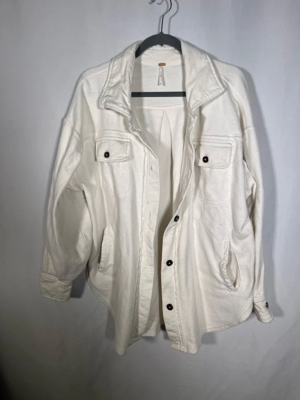 FREE PEOPLE RUBY JACKET BUTTON DOWN OFF WHITE XS OVERSIZED